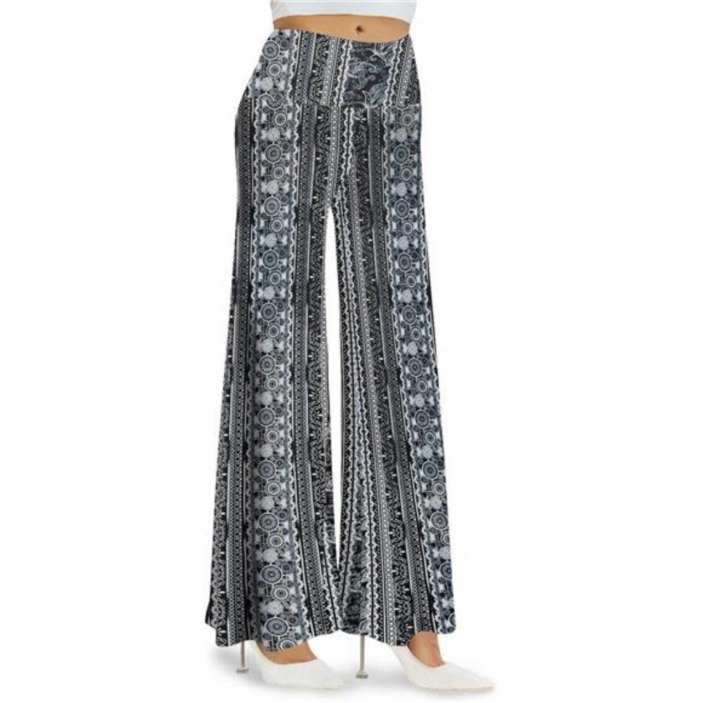 Boho Paisley Printed Wide Leg Palazzo Pants High Waist Lounge Pants Trousers